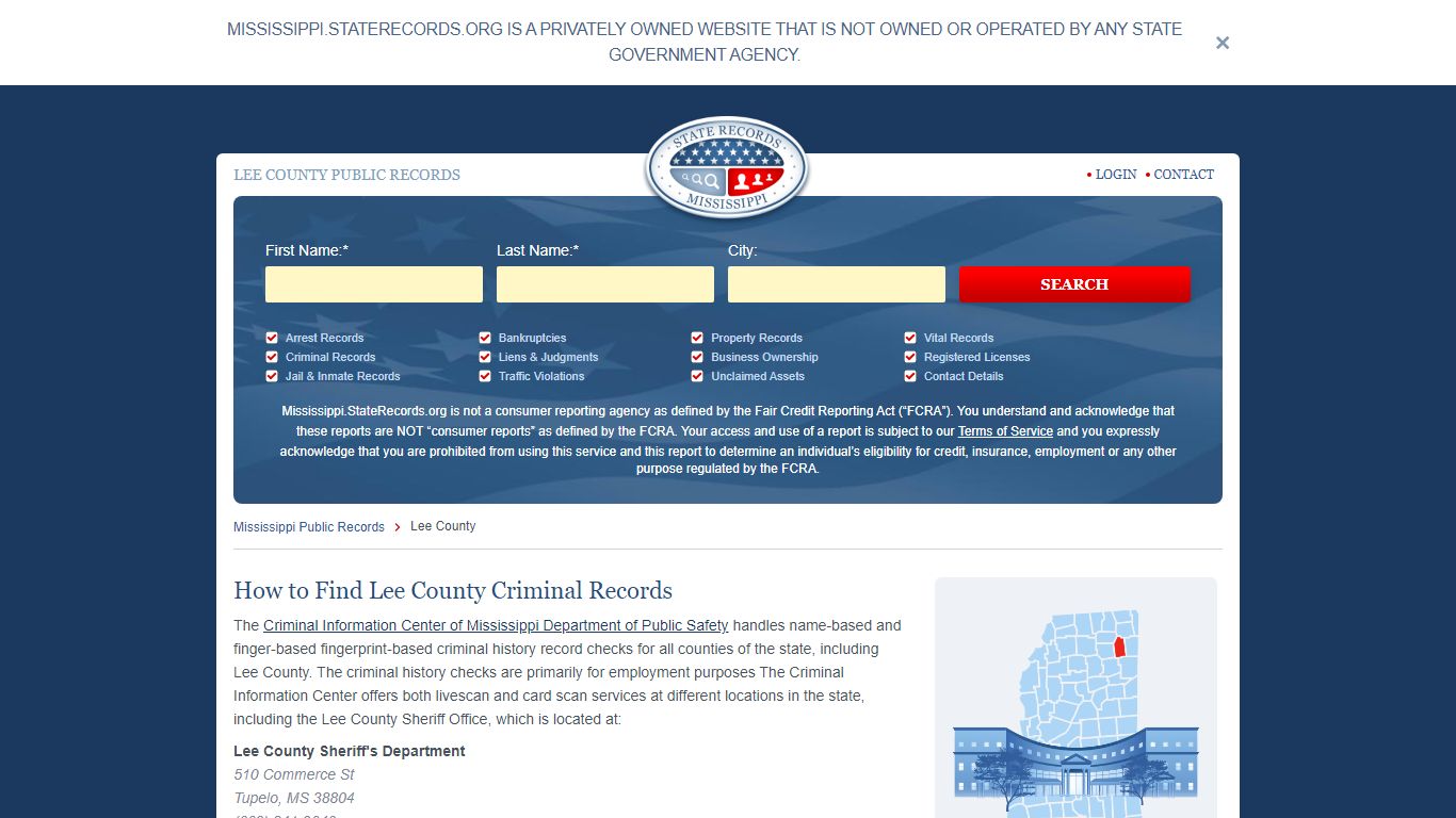 Lee County Arrest, Court, and Public Records | StateRecords.org