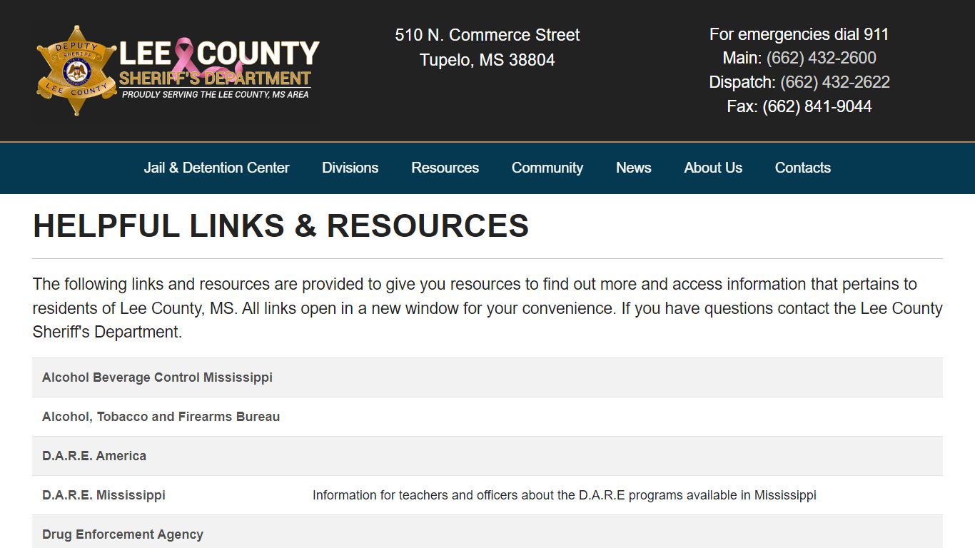 Helpful Links - Lee County Sheriff's Department